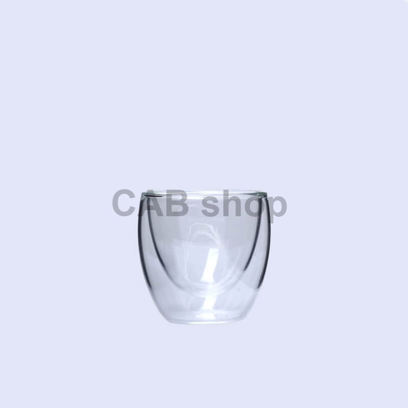 Termopohár s dvojitým sklom 80ml - clear set 6ks