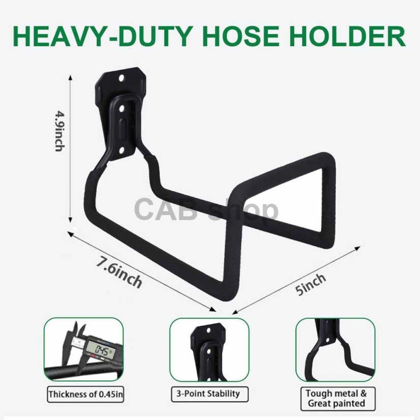 Garden hose holder – metal, load capacity 0.5 kg