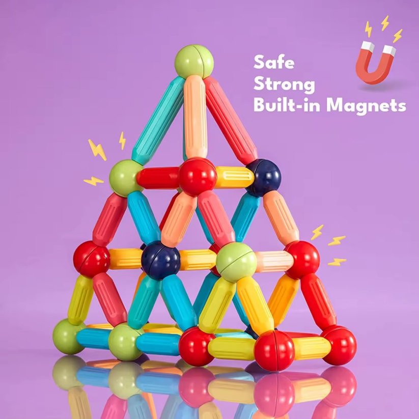 Magnetická stavebnica pre deti - 64ks