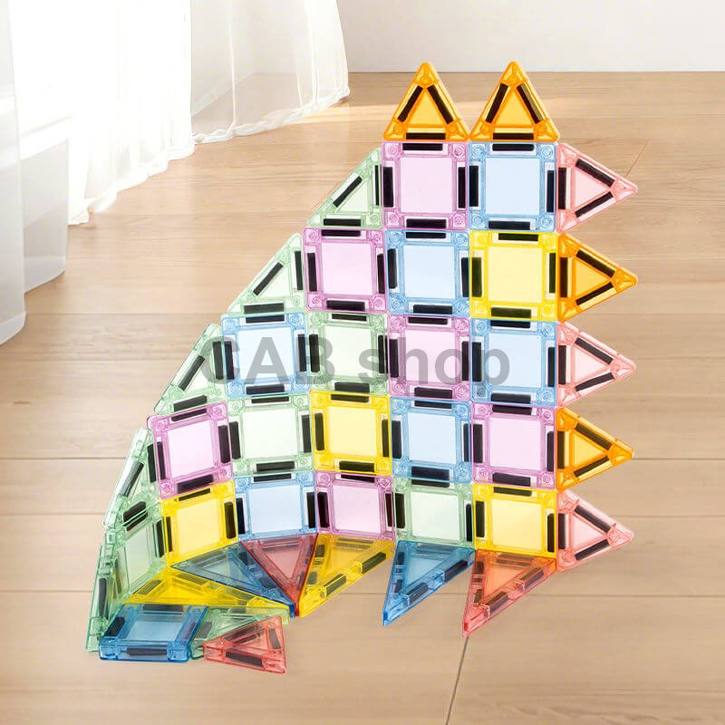 Klocki magnetyczne Magnetic Tiles Mini 30 el. w metalowej puszce