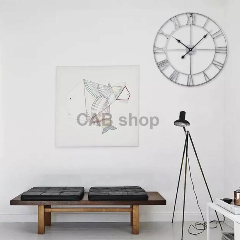 Designové nástěnné hodiny ROMA Silver 50cm