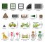 Klocki magnetyczne Military Camp Magnetic Tiles – baza wojskowa, 56 el.