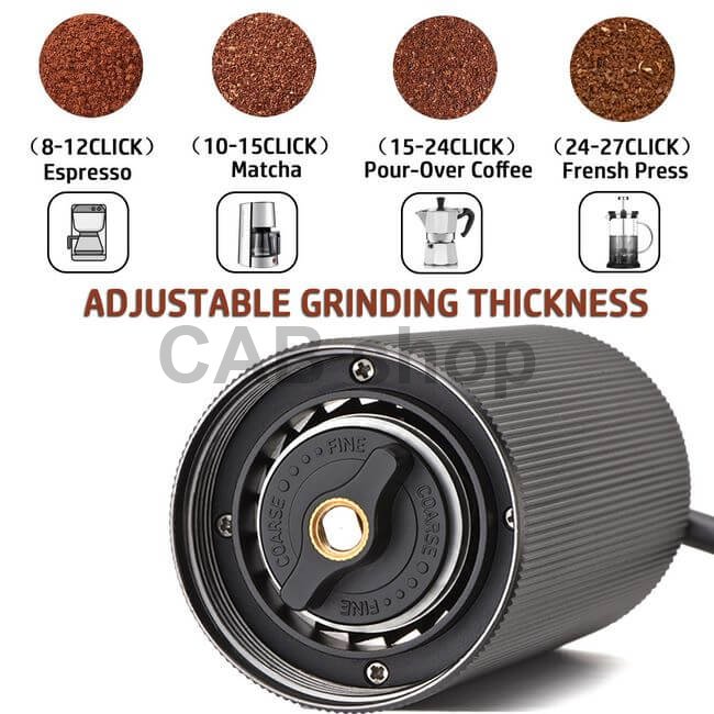 Time 25g coffee manual grinder, stainless steel, Premium silver