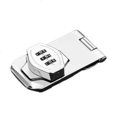 Zamek metalowy mechaniczny z kodem - klamra do szafki silver