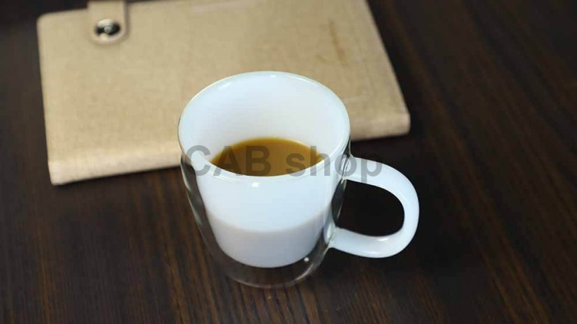 Thermo mug with double glass 300ml - jade white