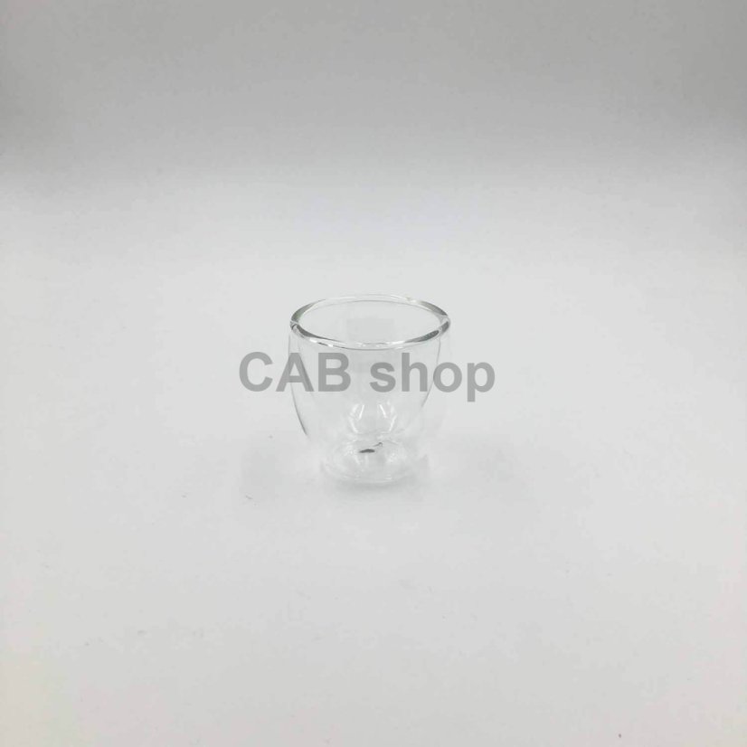 Double-walled thermos cup 80ml - clear set of 6