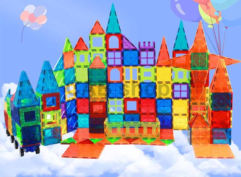 Klocki magnetyczne dla dzieci zestaw 120 szt. - Magnetic Building Tiles