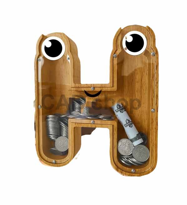 Pokladnička dřevěná - Písmenko H