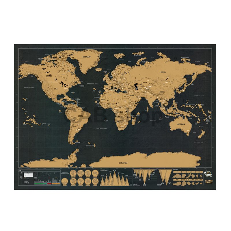 Mapa świata Scratch Deluxe 42x30cm