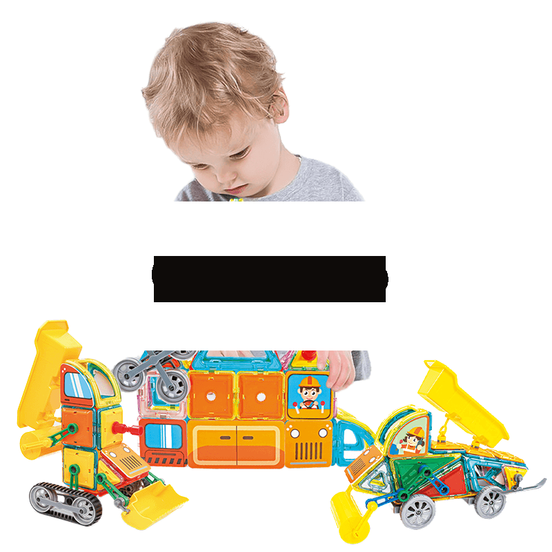 Magnetic building kit Heavy Equipment set 98pcs - Magical Magnet II