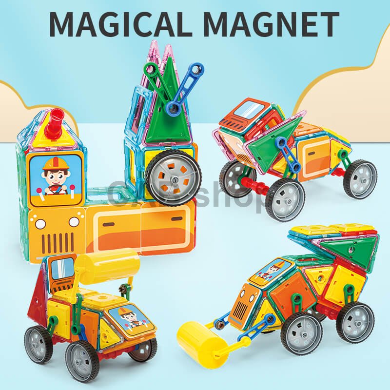 Magnetic building kit Heavy Equipment set 98pcs - Magical Magnet II