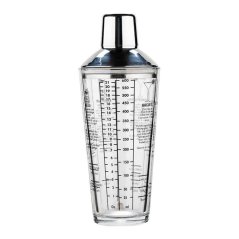 Barmanský shaker na koktaily MAX 600ml - trojdielny nerezovo sklenený shaker. Barmanský shaker na koktaily MAX 600ml - trojdielny nerezovo sklenený shaker.