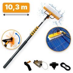 Telescopic brush 10.3m for cleaning photovoltaic panels or facades