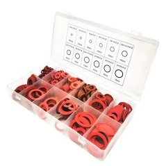 Red Vulcanized Fiber Insulating Washer Assortment Kit – 600 pcs, Various Sizes