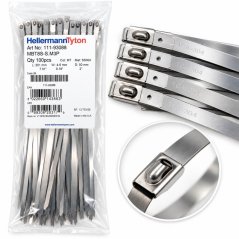 Nerezové stahovací pásky HellermannTyton MBT8SS 201 × 4,6 mm – 100 ks