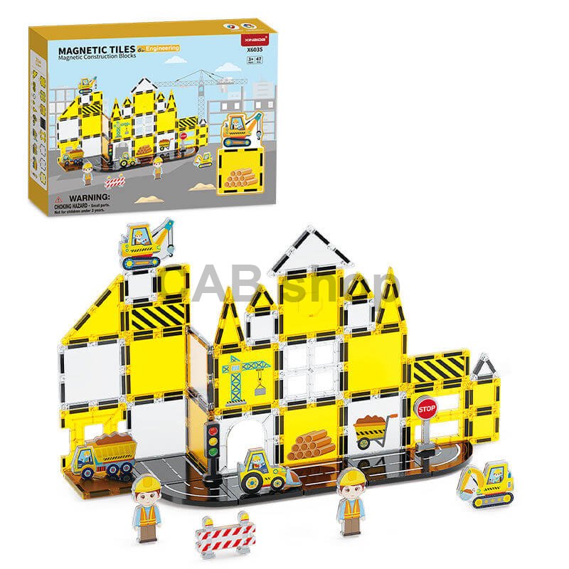 Magnetická stavebnica Engineering 47ks - Magnetic Tiles