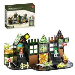 Magnetická stavebnica Military Camp Magnetic Tiles – vojenská základňa, 56 ks