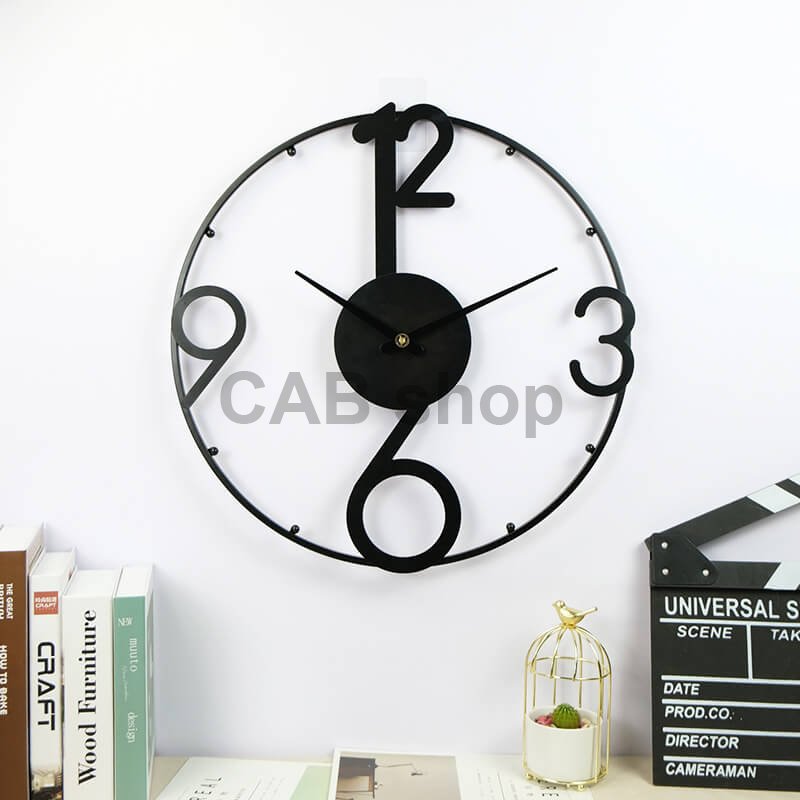 Dizajnové nástenné hodiny Ring Black 50cm