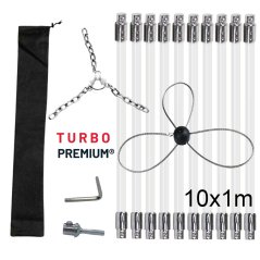 Rotačný čistič komína s reťazovou hlavou a lankom TURBO Premium – 10M Rotačný čistič komína s reťazovou hlavou a lankom TURBO Premium – 10M
