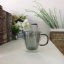 Thermo mug with double glass 300ml - Transparent black