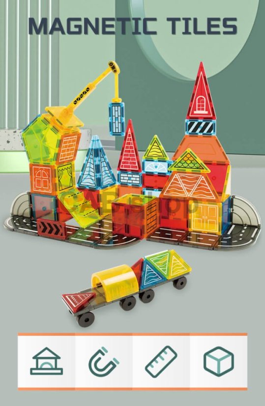 Mágneses építőkészlet Dream Builder 42 db-os készlet - Magnetic Tiles