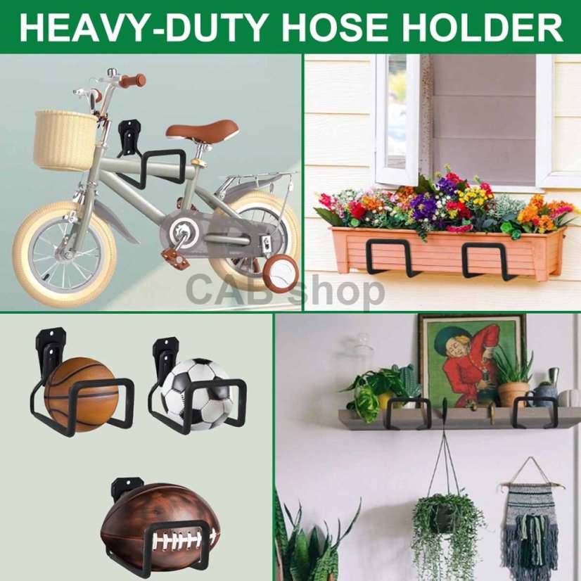 Garden hose holder – metal, load capacity 0.5 kg