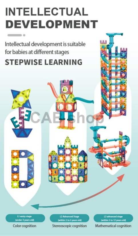 Magnetni gradnik Castle Dragon 262 delni set - Magic Magnetic Blocks