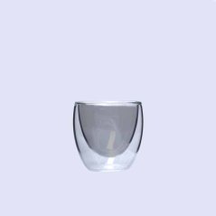 Termopohár s dvojitým sklom 80ml - transparent black
