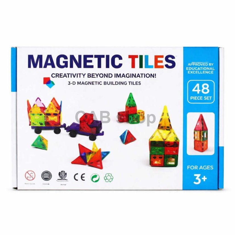 Magnetická stavebnice pro děti sada 48ks – Magnetic Tiles