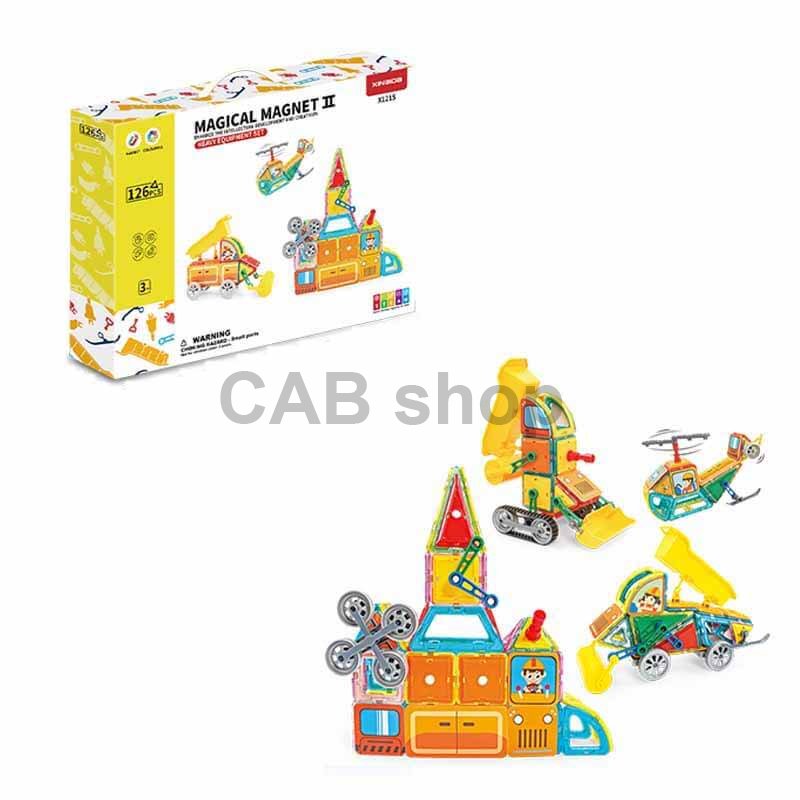 Magnetická stavebnice Heavy Equipment set 126ks - Magical Magnet II