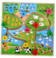 Labirint Montessori – tablă educațională din lemn pentru copii - Animale