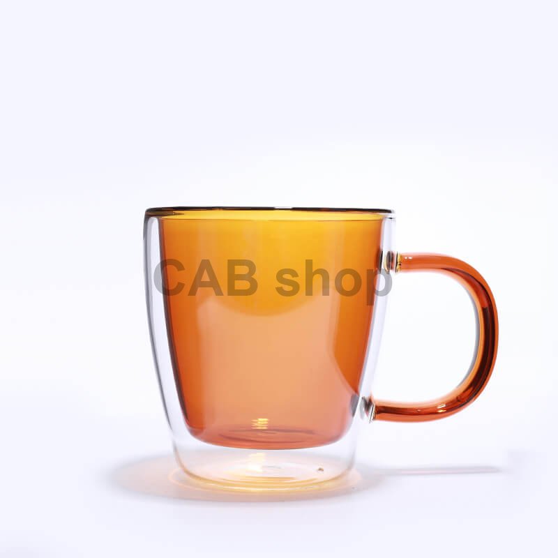 Termo hrnček s dvojitým sklom 300ml - amber