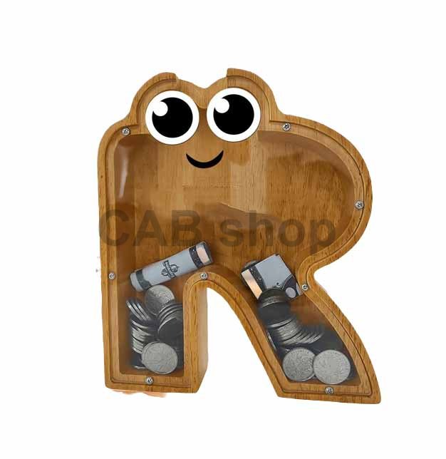 Pokladnička dřevěná - Písmenko R
