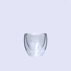 Termopohár s dvojitým sklom 80ml - clear set 6ks