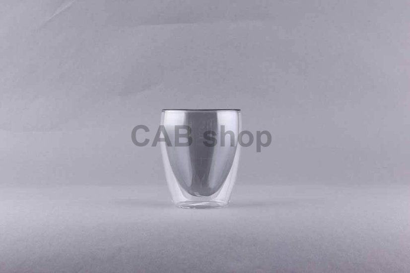 Double-walled thermos cup 350ml - transparent black