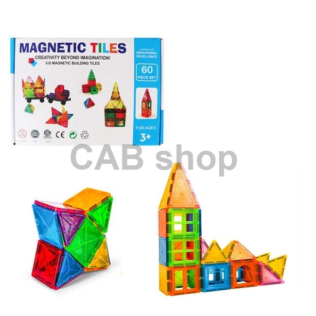 Magnetická stavebnice pro děti sada 60ks – Magnetic Tiles