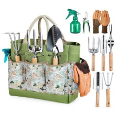 10-piece garden tool set with a bag