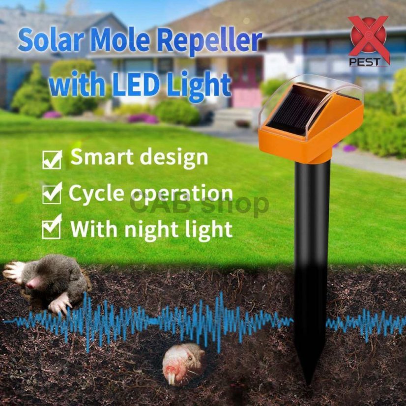 Xpest Solar ultrahangos vakondriasztó LED lámpával