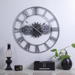 Dizajnové nástenné hodiny MOTO 4 Silver 60cm Dizajnové nástenné hodiny MOTO 4 Silver 60cm