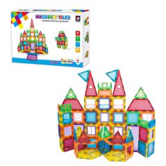 Mágneses építőkészlet 106 db-os készlet - Magnetic Tiles