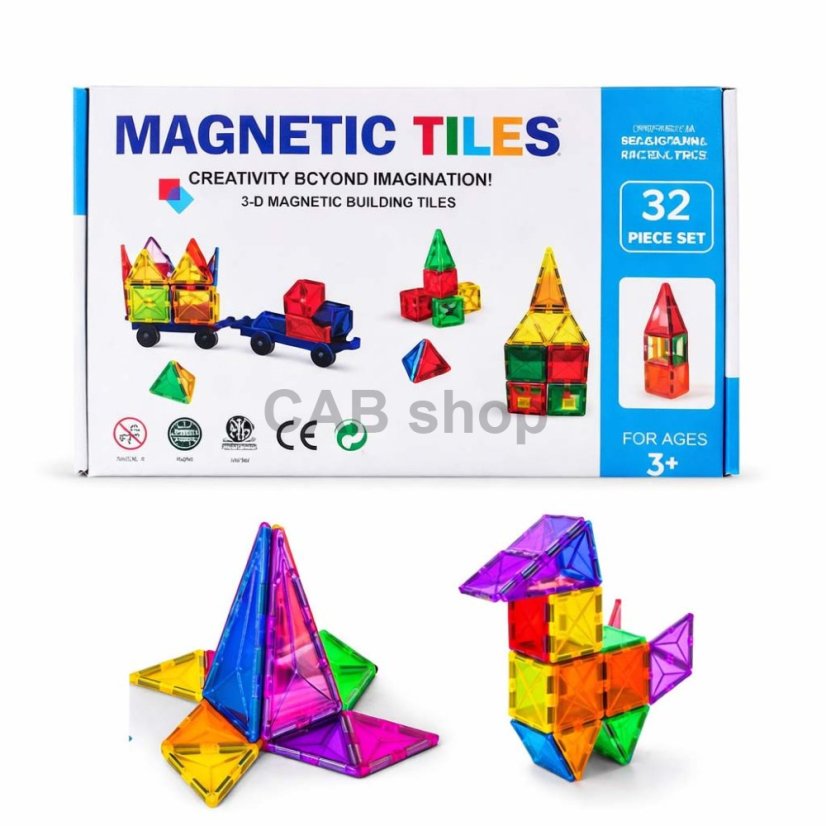 Magnetická stavebnica - 32ks – Magnetic Tiles