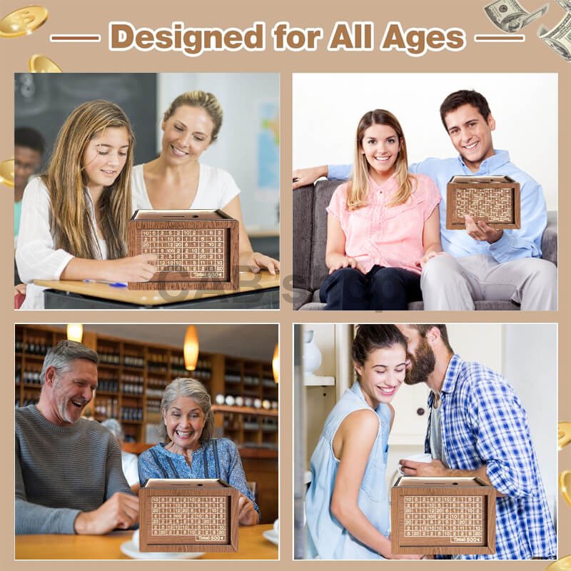 Pokladnička na šetrenie peňazí 1000€ na opakované použitie