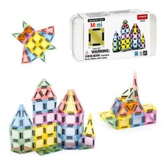 Magnetická stavebnice Magnetic Tiles Mini 42 ks v kovové dóze-KOPIE