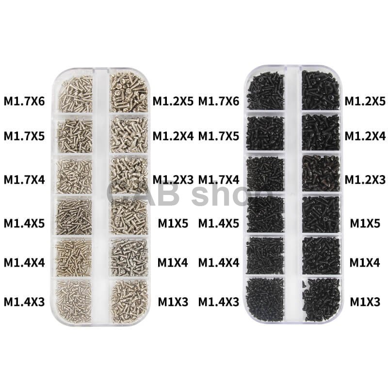 Sada šroubů M1až M1.7 1200ks - Světlé