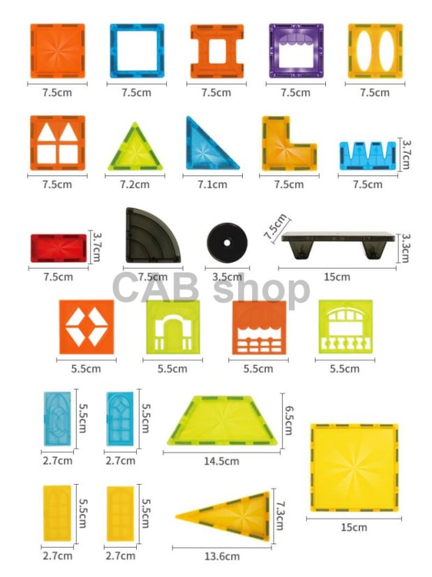 Magnetická stavebnica Diamond 75ks sada - Magnetic Tiles