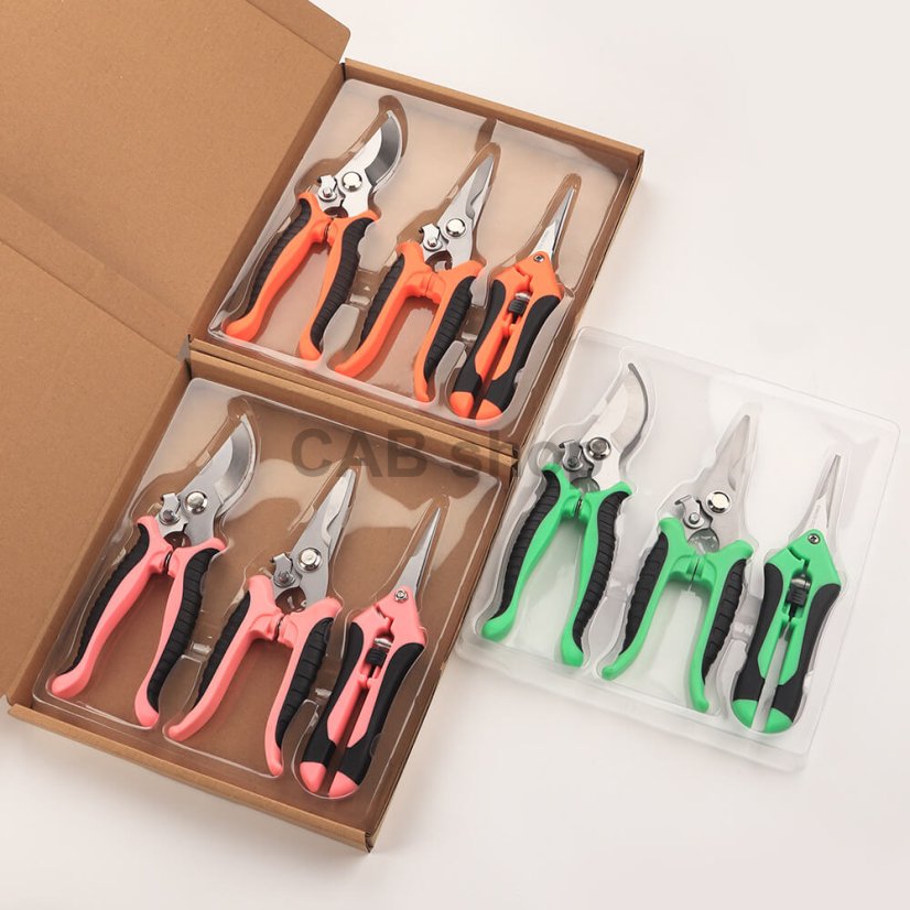 3 darabos kerti olló készlet – rozsdamentes, növények vágására