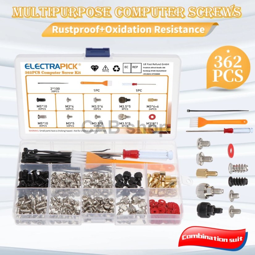 Zestaw śrubek do PC - 362 szt