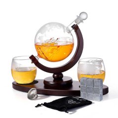 Zestaw upominkowy do kieliszków do whisky, karafka 850ML z kamieniami do chłodzenia