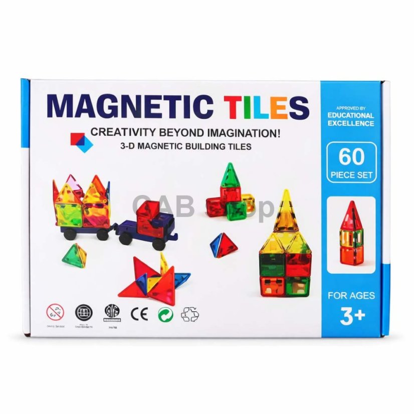 Magnetická stavebnice pro děti sada 60ks – Magnetic Tiles