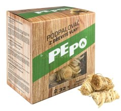 Aprinzător de foc din vată de lemn PE-PO – 32 bucă?i de aprindere
